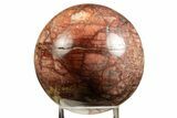 Polished Vibrant Red Feldspar Sphere - Madagascar #338365-1